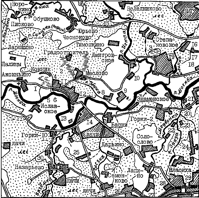 Карта Николиной Горы и окрестностей